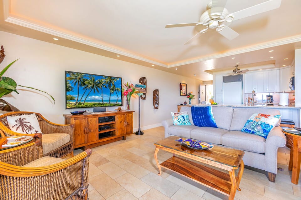 Open concept kitchen and living room.