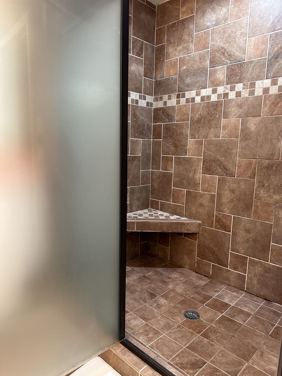 Tile shower in Primary Bath