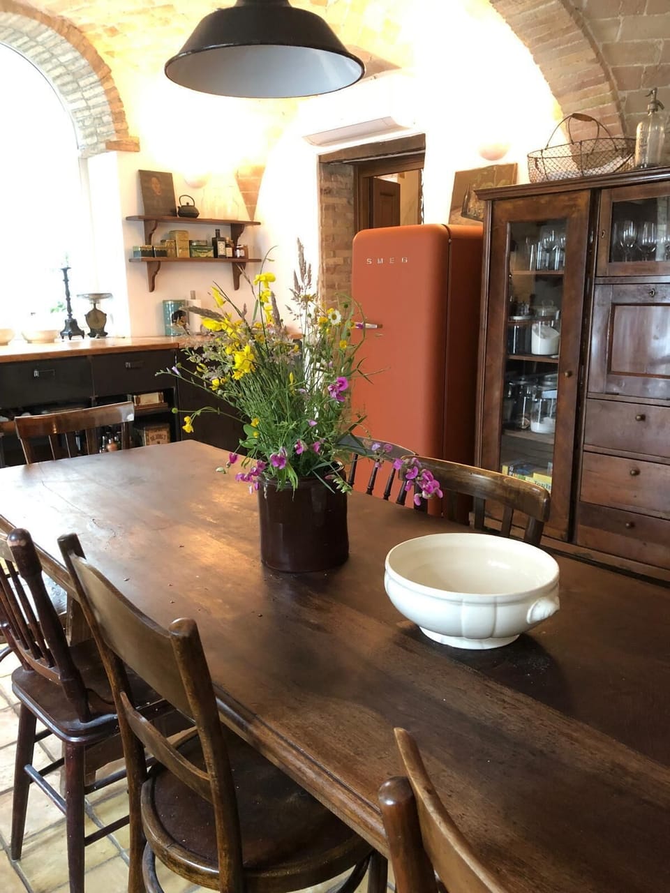 Dining table towards door to entrance room