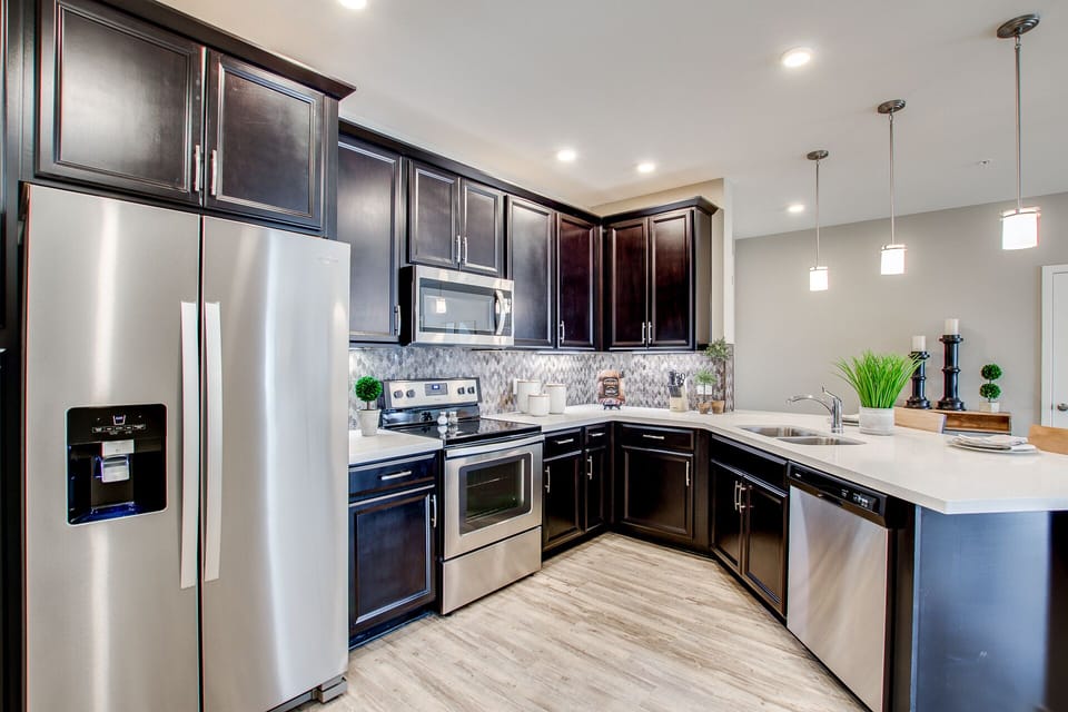 Gourmet kitchen fully stocked.