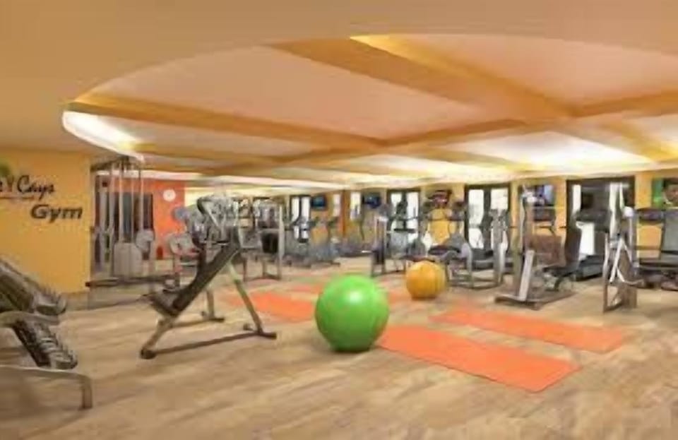 Every piece of gym equipment you can imagine and will with a resort Pool View.