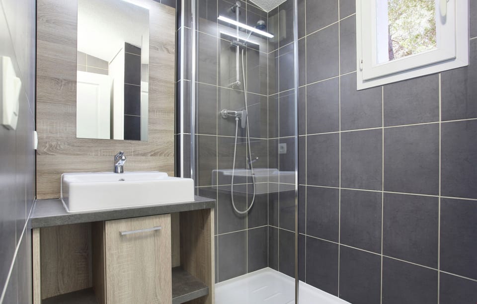 Get ready for your day in the bathroom.