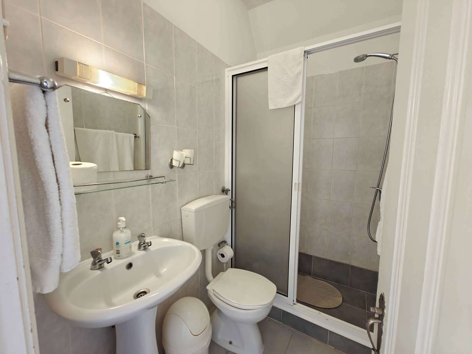 Panoramic Triple Room | Bathroom | Combined shower/tub, rainfall showerhead, towels
