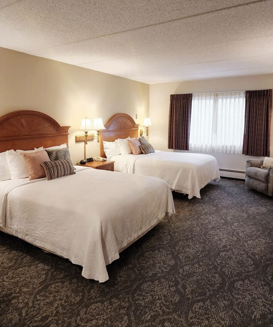 Premier Room, 2 Queen Beds, Non Smoking | In-room safe, desk, soundproofing, iron/ironing board