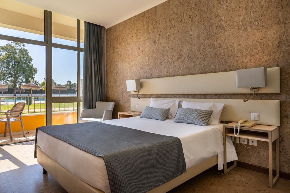 Double Room, Pool View | Minibar, in-room safe, desk, laptop workspace