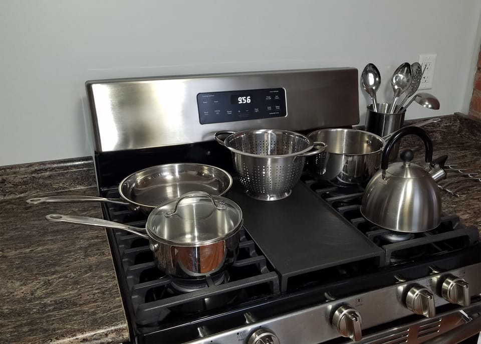 Supply of pots and pans for your use.
