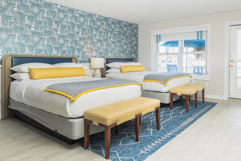 Double Waterview | Premium bedding, blackout drapes, iron/ironing board, WiFi (free)