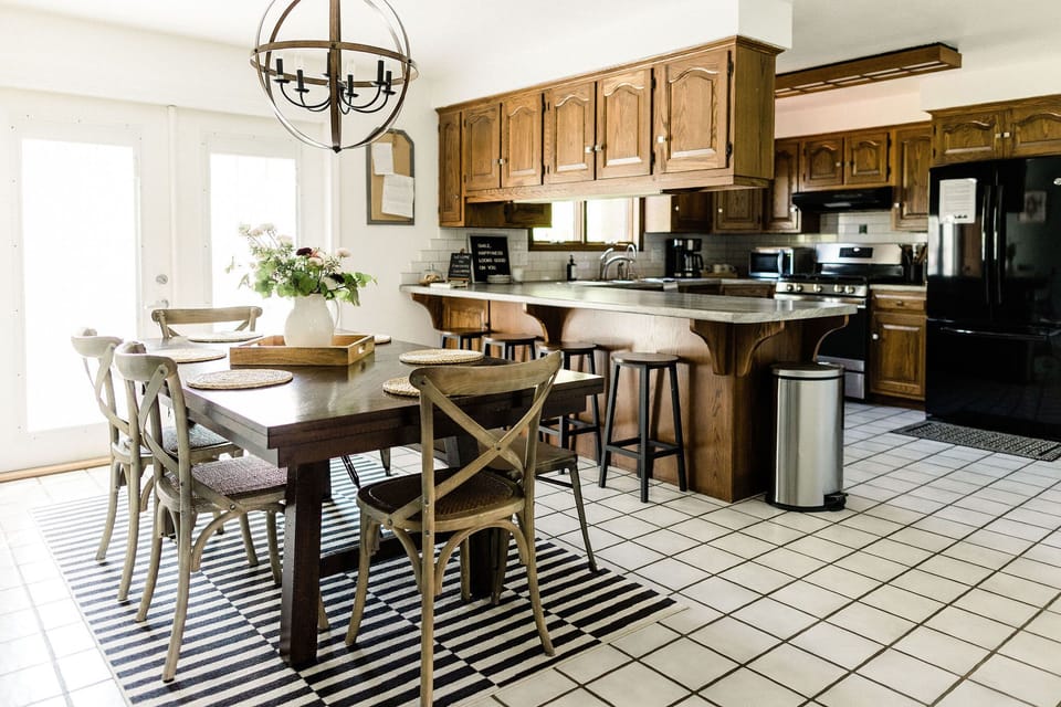 Dining room and kitchen