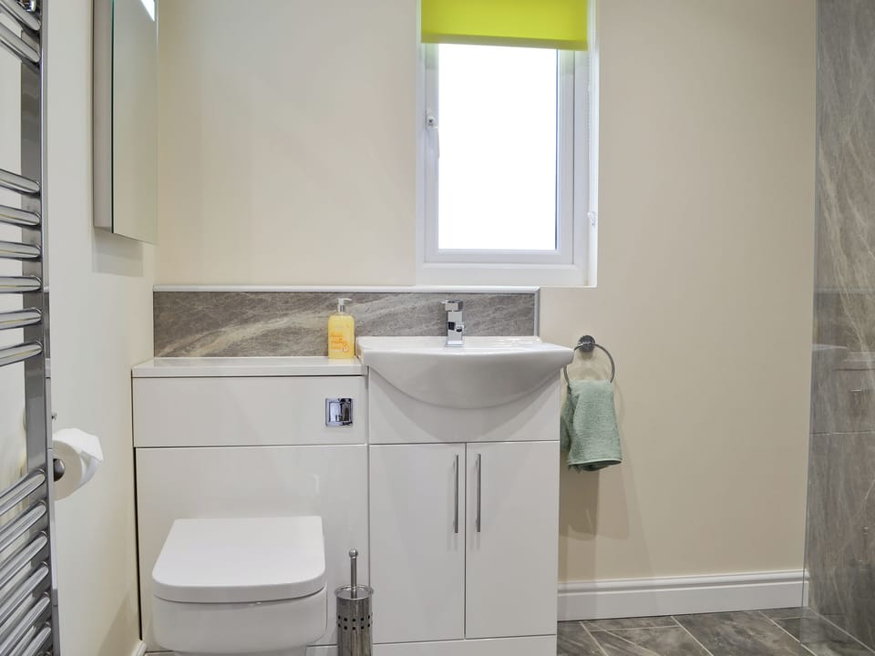 Shower room with heated towel rail | Sweet Meadow Lodge - The Lodges, Howey, near Llandrindod Wells