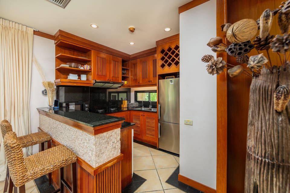 3 Bedrooms with Private Pool Villa | Private kitchen | Full-size fridge, microwave, oven, stovetop
