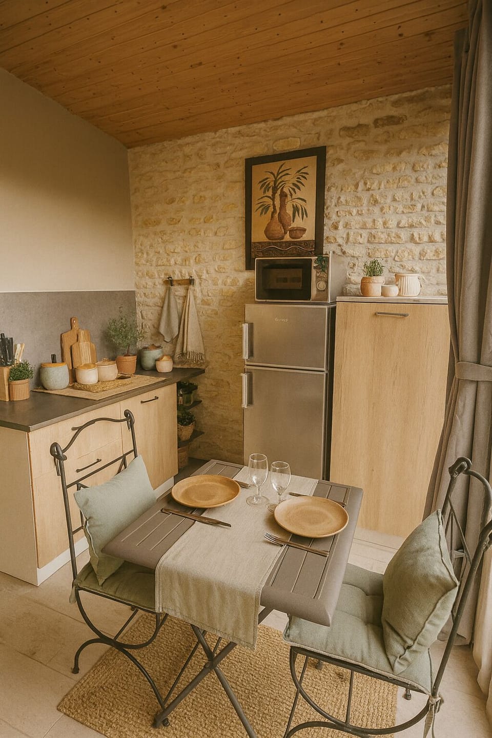 Shared fridge, microwave, espresso maker, coffee/tea maker