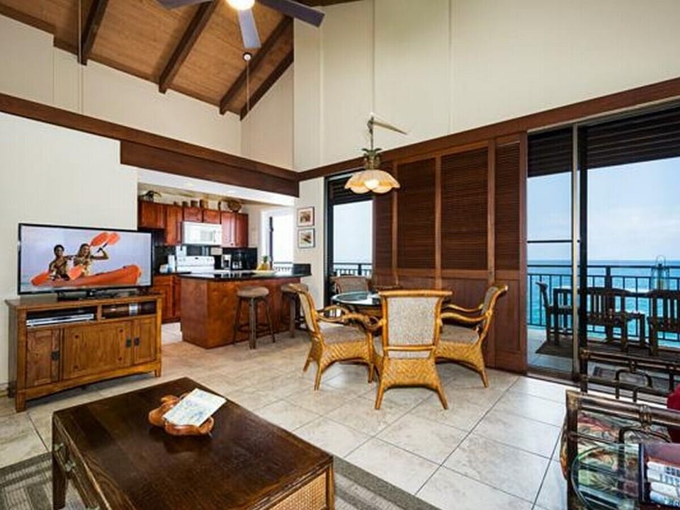 Condo, 1 King Bed with Sofa bed (Kona Makai 1-301) | Living area | Flat-screen TV