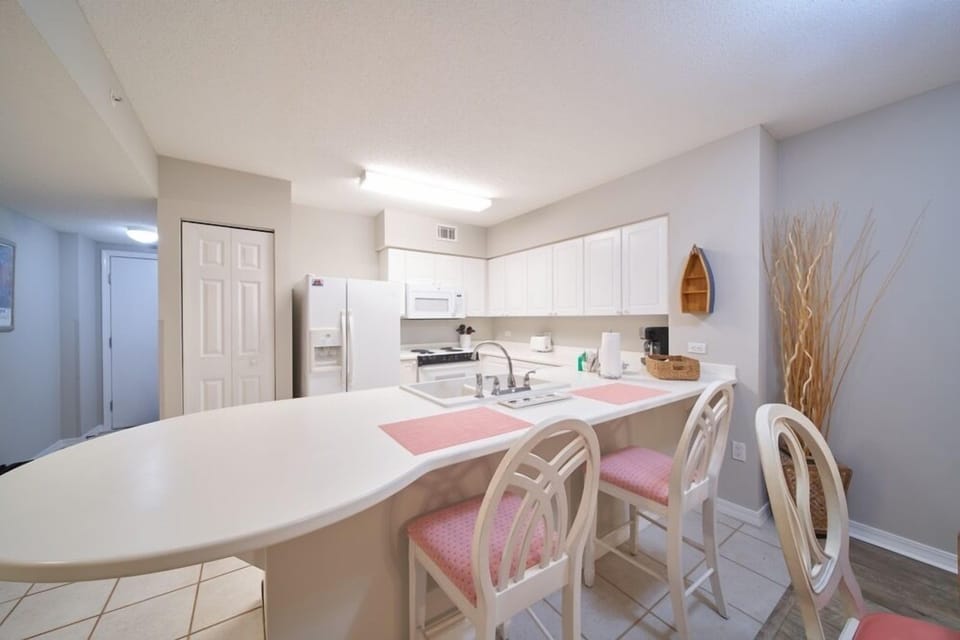 Kitchen bar area and kitchen