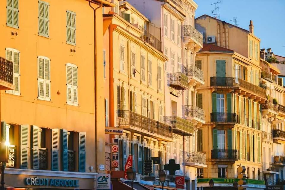 Cannes shops at sunset