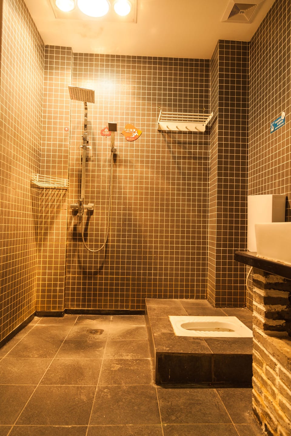 Shower, free toiletries, hair dryer, slippers