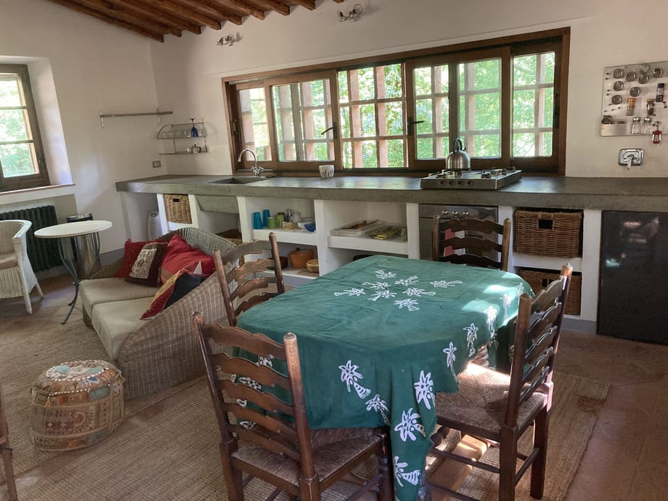 view when entering large living room in the Capanna