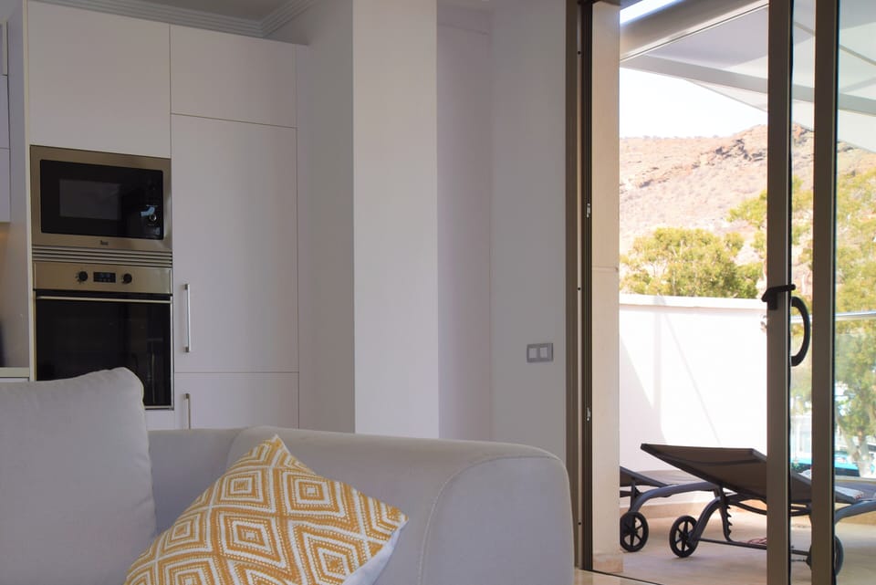Seamless transition from living area to large terrace