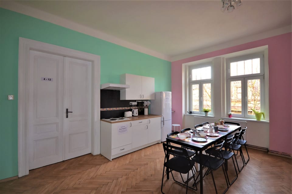 Classic Shared Dormitory, Mixed Dorm, City View (101) | Private kitchen | Full-size fridge, microwave, stovetop, toaster