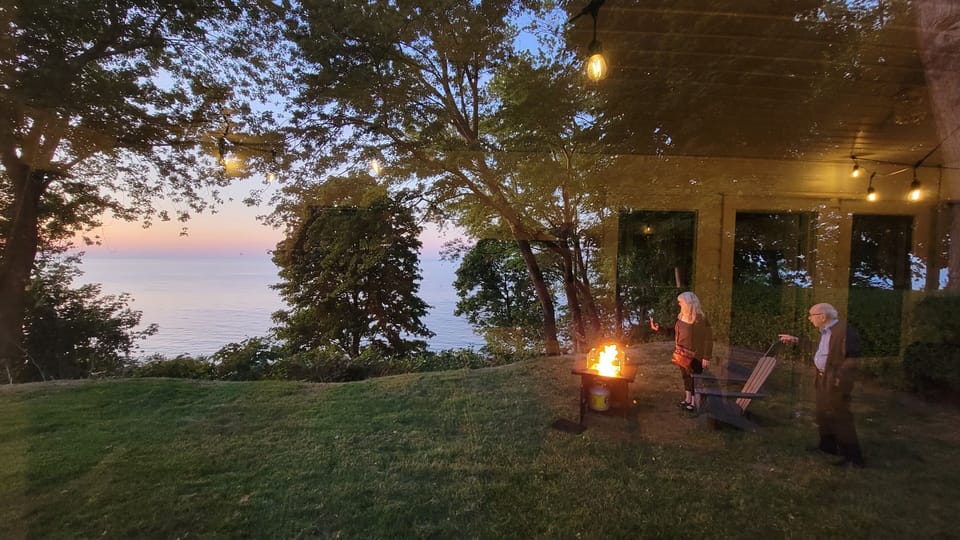 The fire table provides a magical ambiance for watching the sunset! 