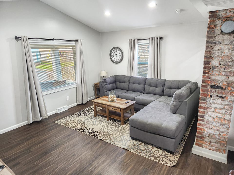 New sectional couch, kick back and relax!