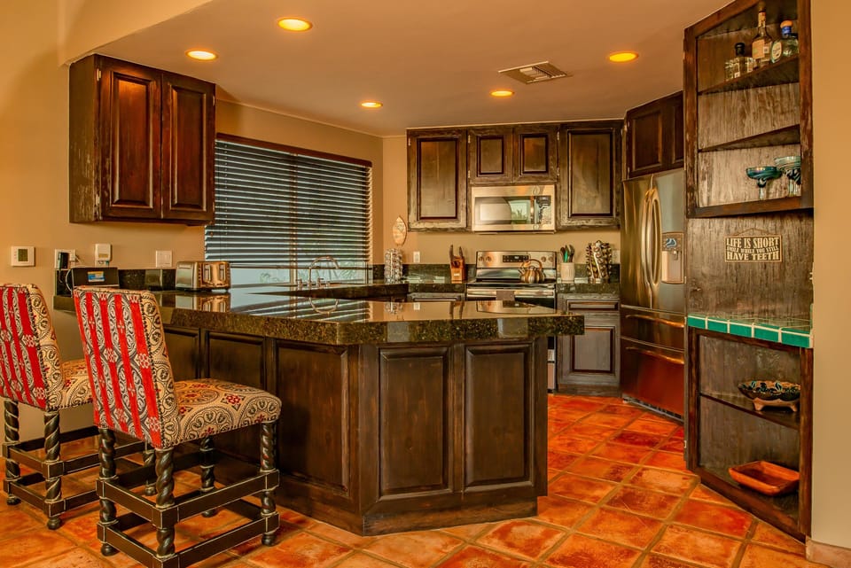 Kitchen with bar seating