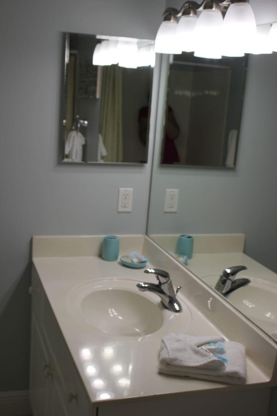Master bath with tub shower combo