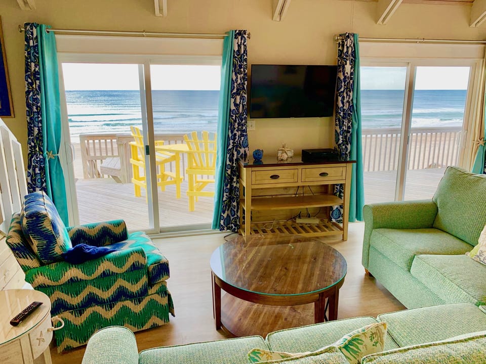 Note the ocean views from the living room.