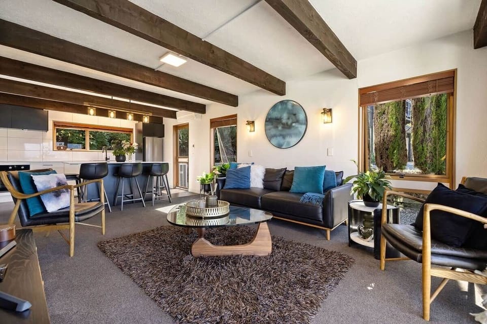 Character living room at Walk to Town 39B Alpine Chalet Lomond Crescent Queenstown