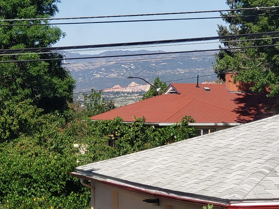 The view of Garden of the Gods from the kitchen window. 