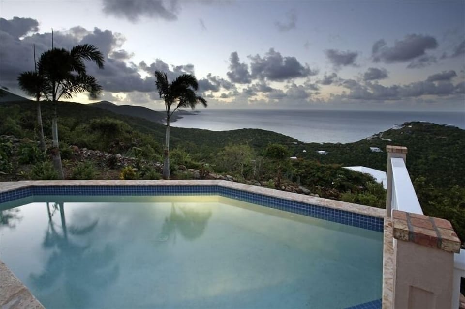 The view overlooks the Virgin Island National Park and ocean of course!