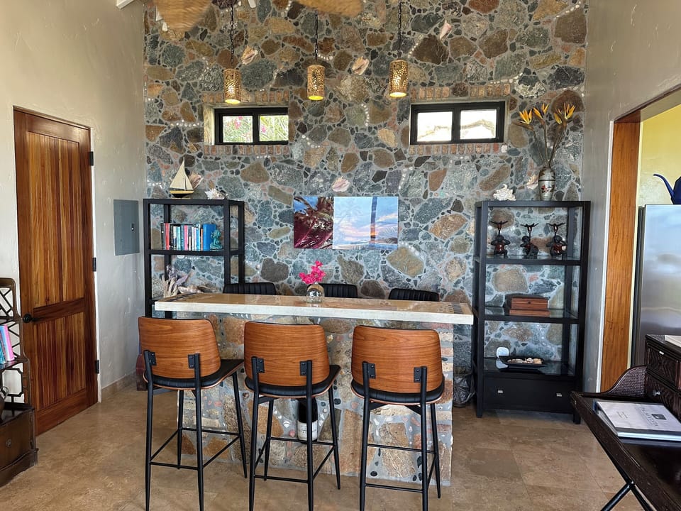 Party bar with seating for 6.