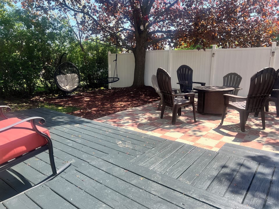 Outdoor deck and firepit
