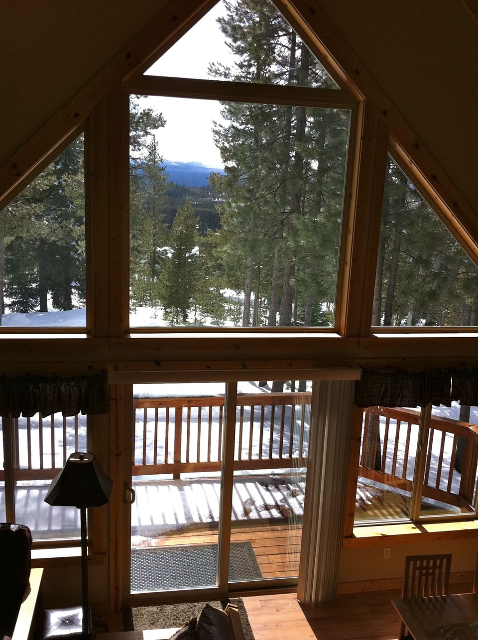 Relax to beautiful views of snow capped mountains and wilderness area