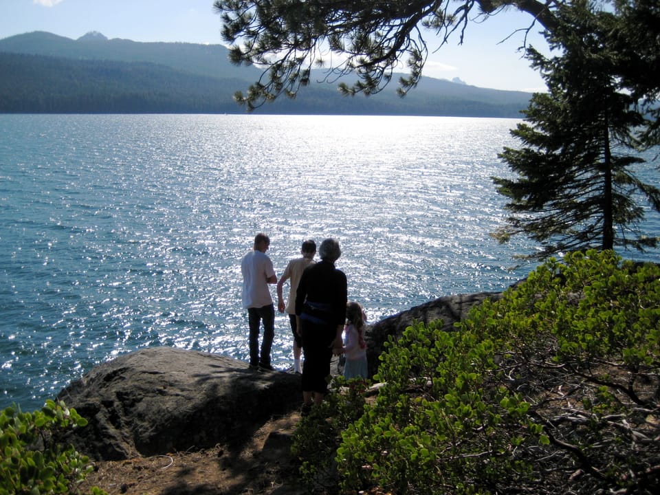 Hike the scenic trail along the shore of Odell Lake