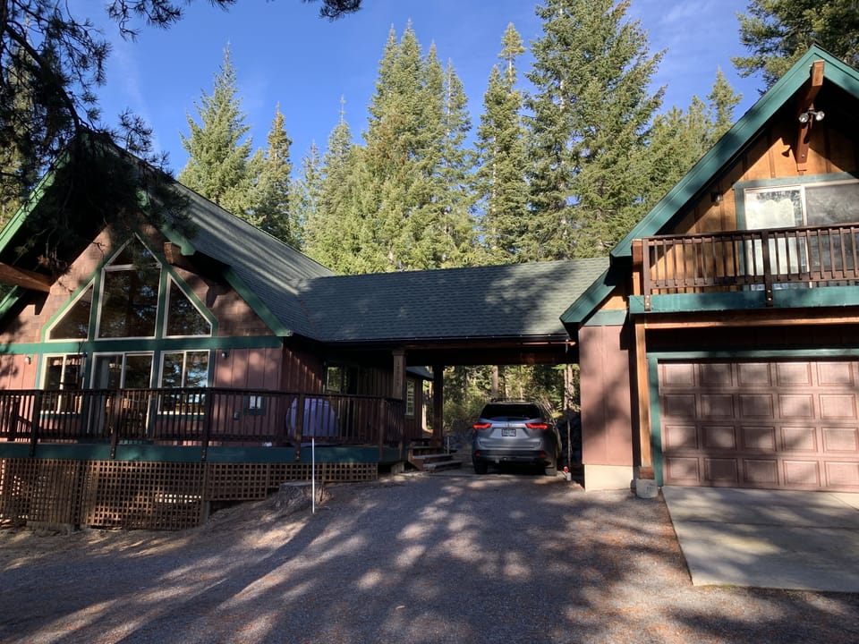 Ample parking for cars, snowmobile trailers and moderate size boats/trailers.  