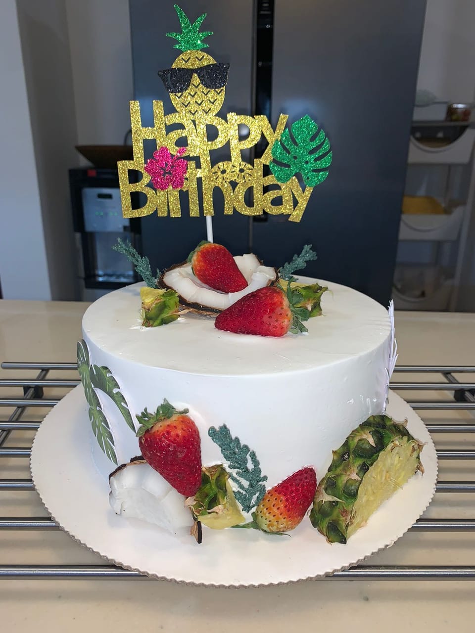 Birthday wishes can come true- cracked real coconut on top - Pina Colada inside!