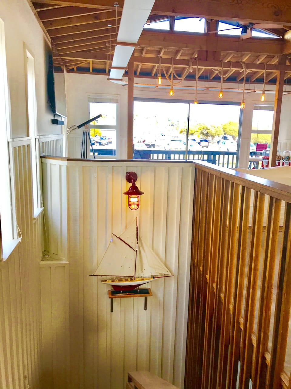 The bedrooms & bath are downstairs. 