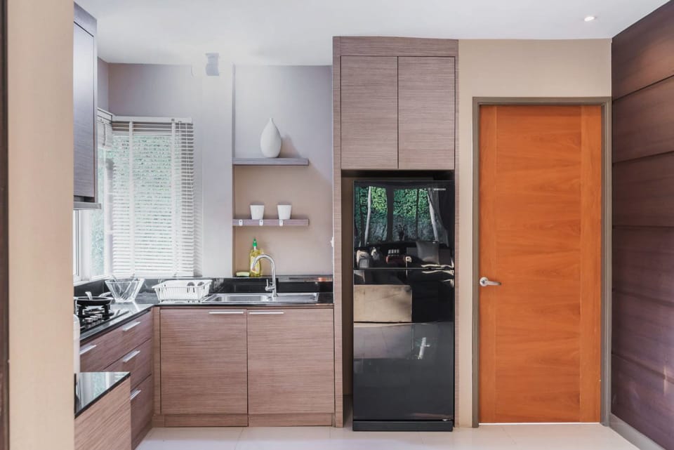 3-Bedroom Pool Villa | Private kitchen | Full-size fridge, microwave, stovetop, dishwasher