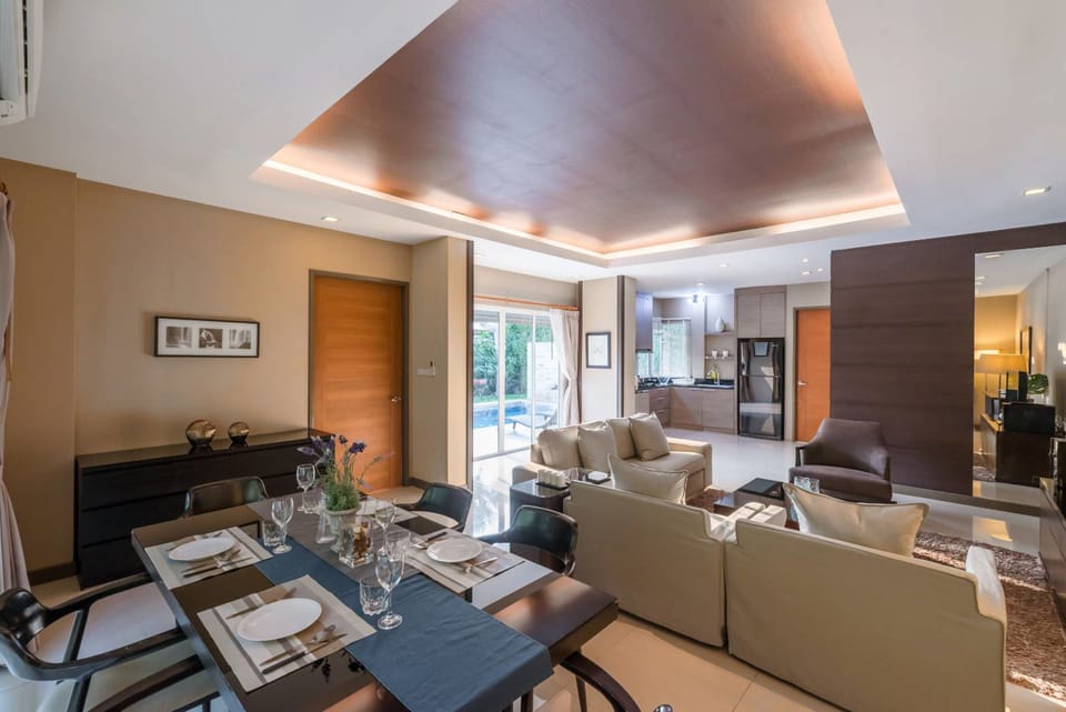 3-Bedroom Pool Villa | Living area | Flat-screen TV