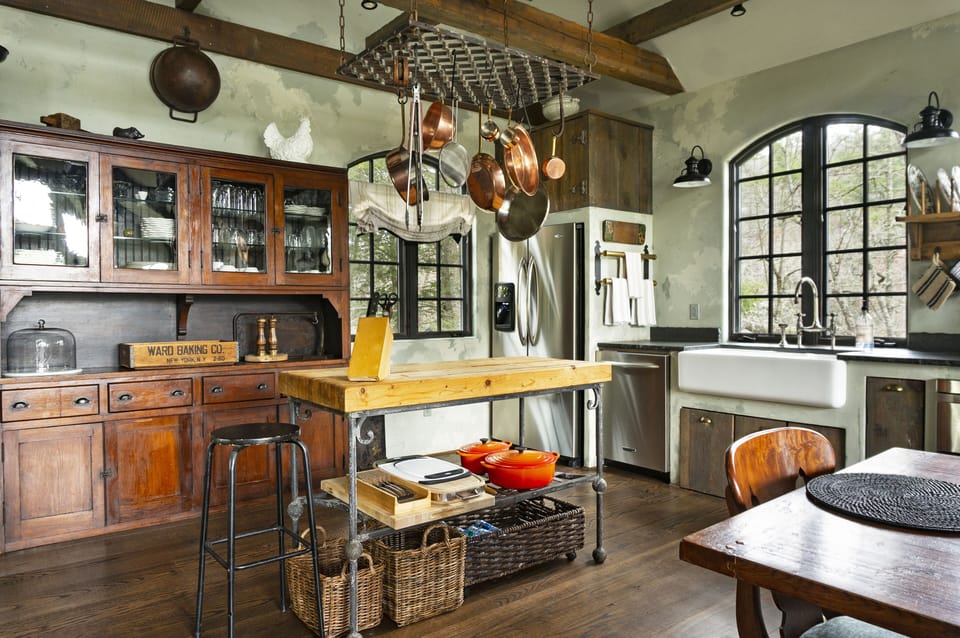 Butcher block in kitchen