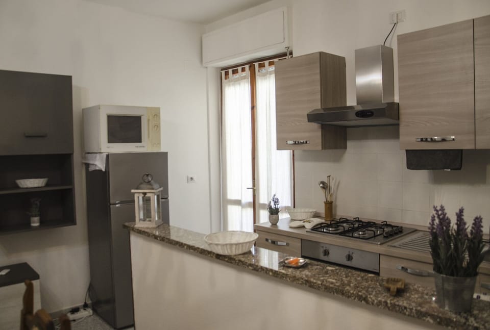 Apartment, 2 Bedrooms | Private kitchen | Fridge, microwave, oven, stovetop