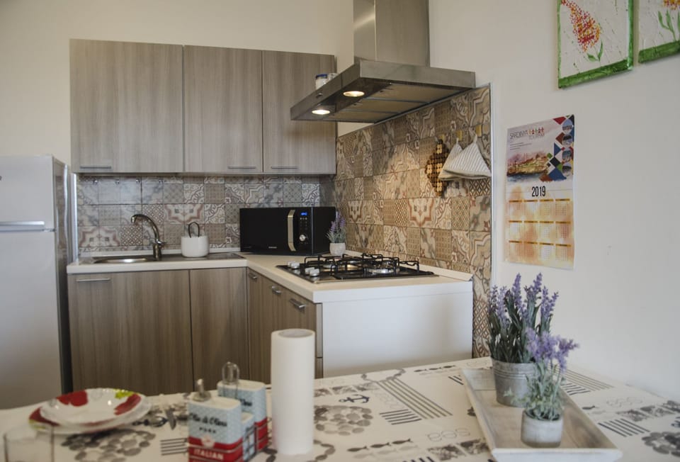 Apartment, 1 Bedroom | Private kitchen | Fridge, microwave, oven, stovetop