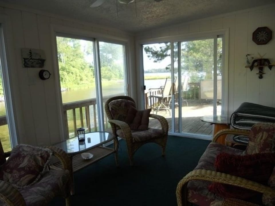 View of Florida room off back deck. 