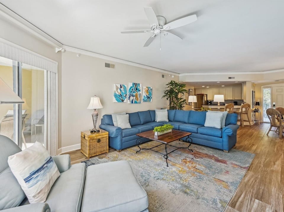 Living Room with New Sectional Sofa at 206 Windsor Place