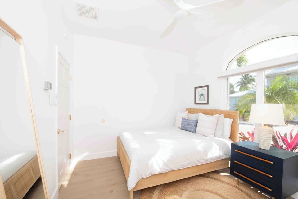 Bedroom 3 is currently furnished with a queen bed. A bunk bed will be added soon to sleep 2 additional children. 