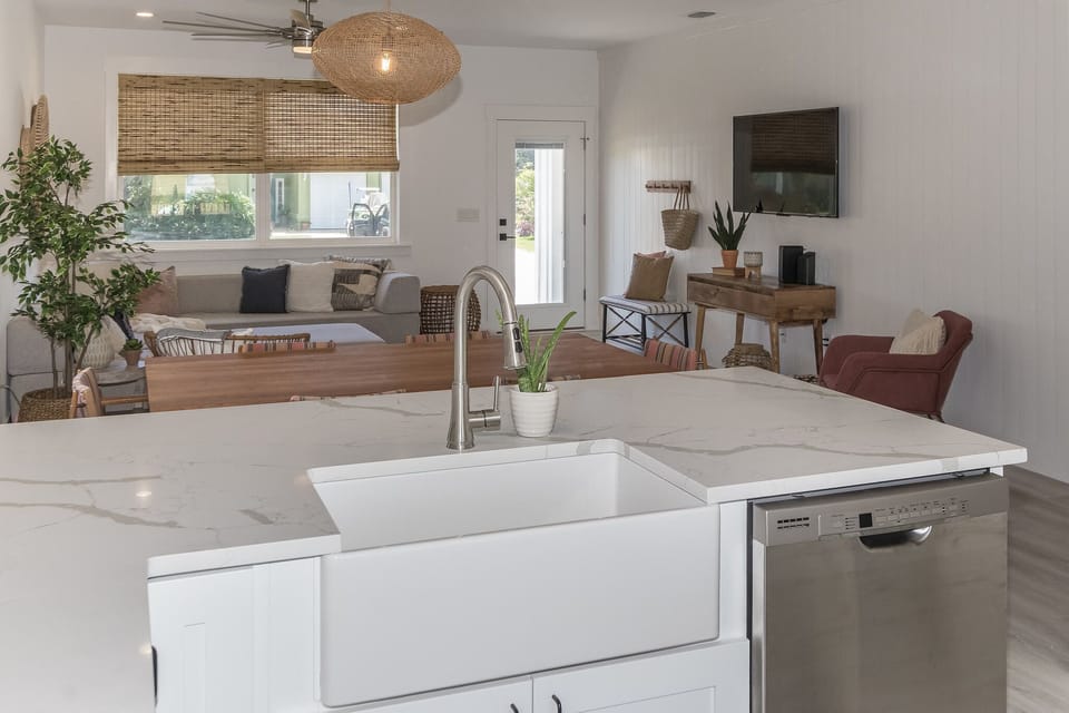 kitchen and LR