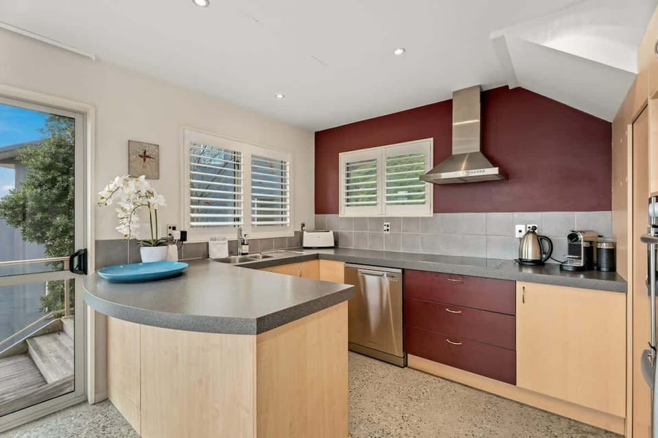 Open plan kitchen with views 