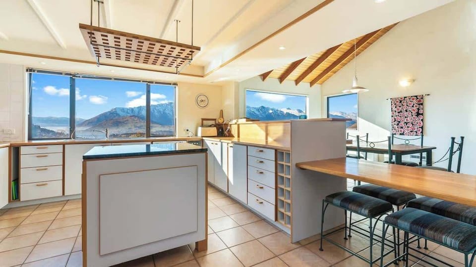 Kitchen with Panoramic Mountain & Lake views 