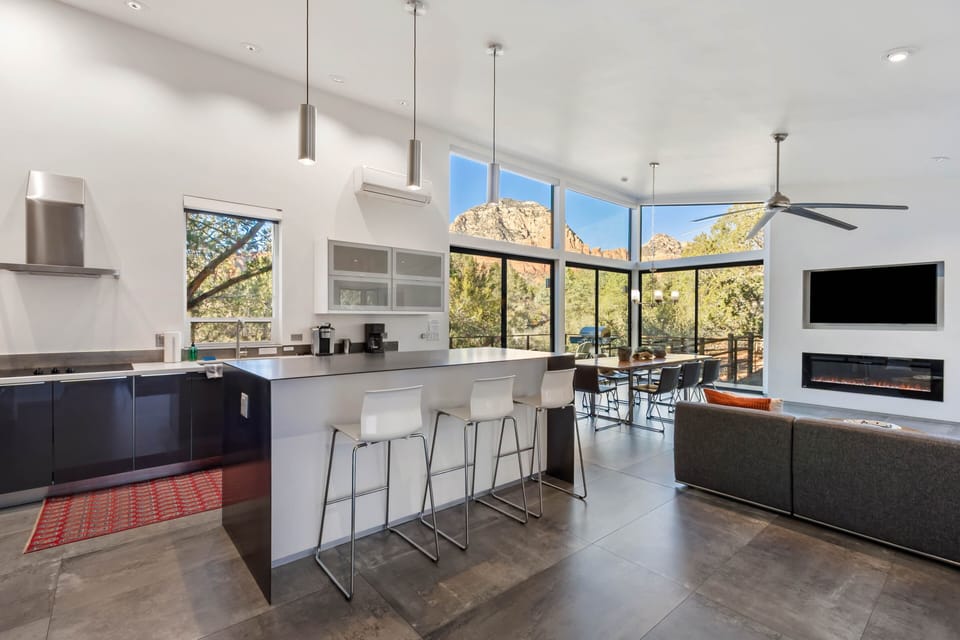 Modern and Spacious Great Room - Living Room, Kitchen and Dining Area with 180-Degree Views!