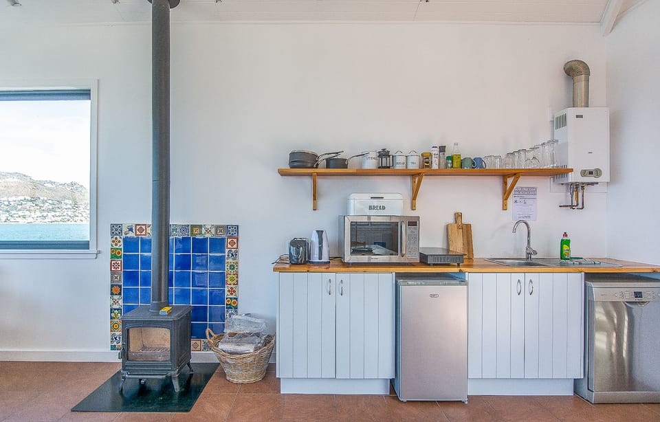 Fridge, stovetop, dishwasher, electric kettle